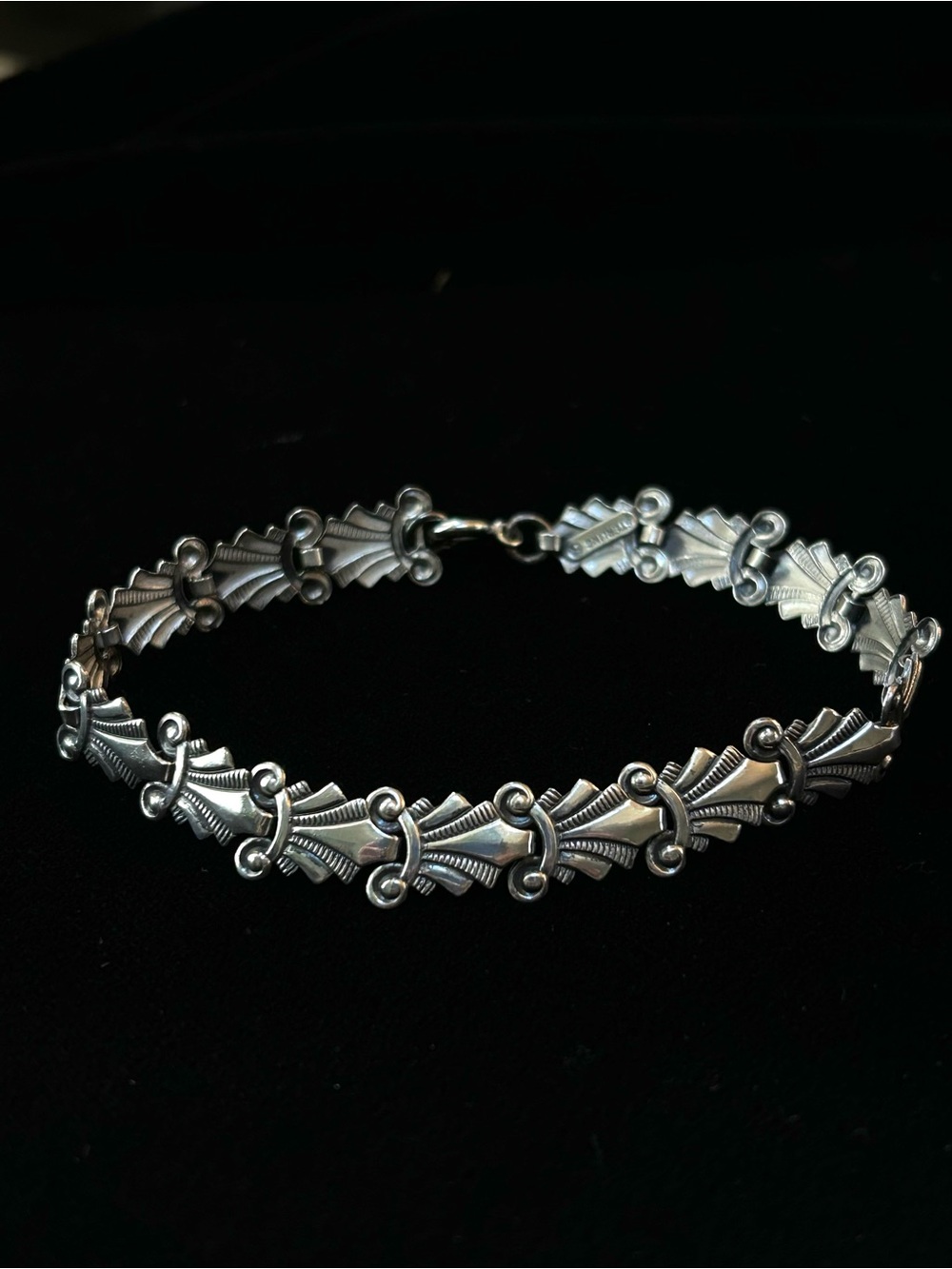 Vintage Danecraft Felch & Co Sterling Silver Art Deco Bracelet, circa 1940s, 6g.